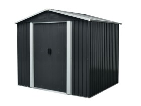 Plechový záhradný domček Maxtore 65, š. 184 × d. 119 × v. 184 cm (antracit)