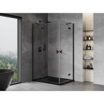 MEXEN/S - Mist H Duo sprchovací kút dvere krídlové 120 x 85, transparent, čierna 8A5-120L-085P-70-00