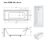 BESCO - Obdĺžniková vaňa TERMI - Nožičky k vani - S nožičkami, Rozmer vane - 180 × 80 cm OLVTER18+OLVPINOZSTELWD