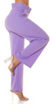 Sexy Koucla Highwaist Cloth Pants with Belt lilac L