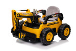 Mamido Mamido Detský elektrický bager CAR-26B žltý | 4x4 | RC 2.4Ghz | EKO koža | 12V10Ah