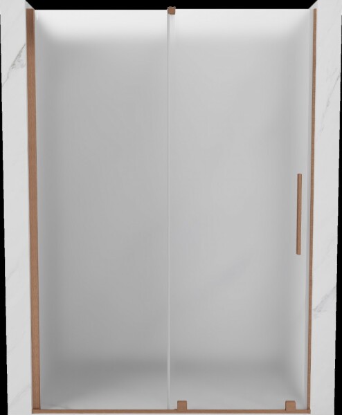 MEXEN/S - Velár posuvné sprchové dvere 130, dekor, meď kartáčovaná 871-130-000-31-65