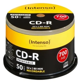 INTENSO CD R 700MB 52x / CD- R disk / Cake box 50 ks / Printable (1801125)