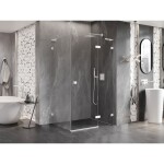 MEXEN/S - Lunar L sprchový kút dvere krídlové pravá 70 x 80, transparent, biela 834L-070-080-20-00-P