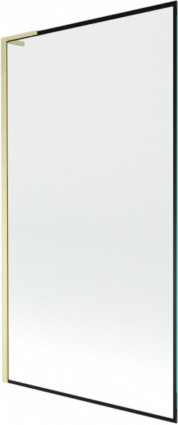 MEXEN/S - Next L vaňová zástena FIX 100 x 150, čierna vzor, zlatá kartáčovaná 895-100-000-03-70-55