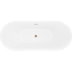 MEXEN/S - Lotos voľne stojaca vaňa 140 x 75, biela/čierna, sifón a prepad meď kartáčovaná 52051407775-65