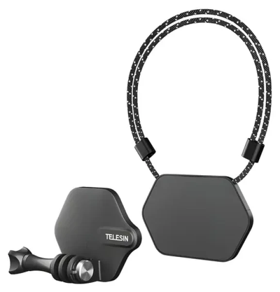 Telesin TE-MMK-002 Magnetický krčný držiak pre akčné kamery / Sada držiakov / 180 ° otočenie / Rýchloupínanie (TE-MMK-002)