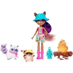 Mattel Enchantimals FJJ29 Bábika Raelin pri ohnisku s mývalom Pester