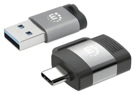 Manhattan sada adaptérov USB-C/USB-A čierna, šedá / Adaptér / 2 ks / USB 3.2 Gen 1 / 5 Gbit/s (356329)