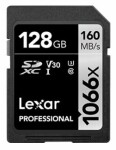 Lexar Professional 1066x Silver SDXC 128GB / čítanie: 160MBs / zápis: 120MBs / UHS-I U3 / Class 10 / V30 (LSD1066128G-BNNNG)