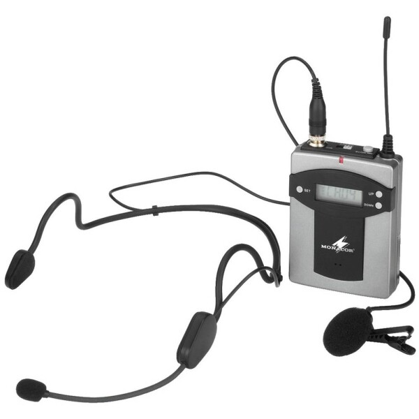 Monacor TXA-800HSE headset rečnícky mikrofón Druh prenosu:bezdrôtový, bezdrôtový kovový ukazovateľ, spínač; TXA-800HSE