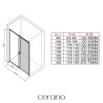 CERANO - Sprchovací kút Varone LINE Ľ/P - 6 mm - chróm, mliečne sklo - 90x80 - posuvný CER-DY505-9101