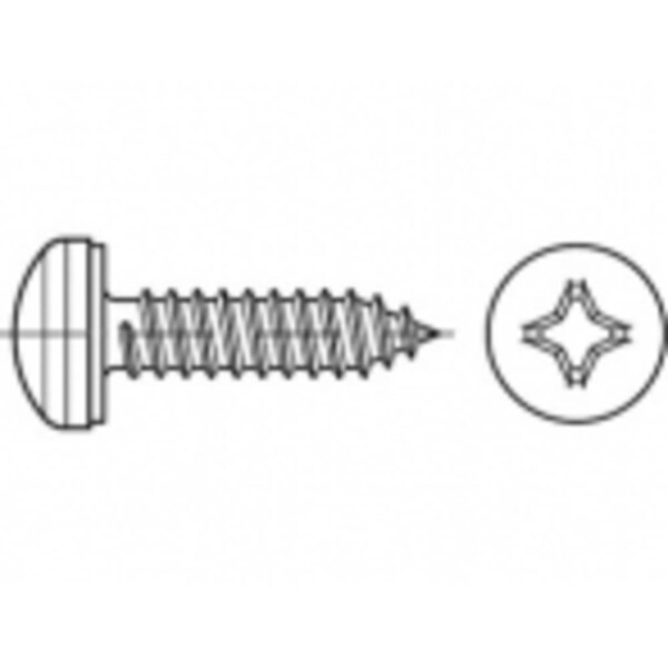 TOOLCRAFT TO-5444730 skrutka do plechu 13 mm krížová dražka Philips 88981 ocel glavanizované zinkom 1000 ks; TO-5444730