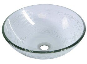 SAPHO - RIPPLE sklenené umývadlo na dosku priemer 42cm, číre sklo s textúrou 2501-18