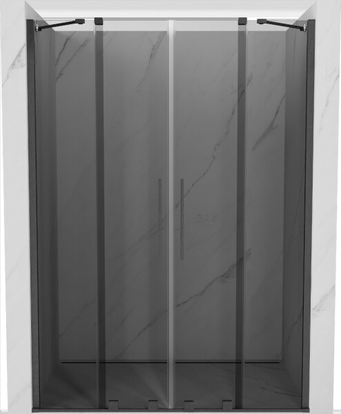 MEXEN/S - Velar Duo posuvné sprchové dvere 140, grafit, grafit kartáčovaná 871-140-000-42-66