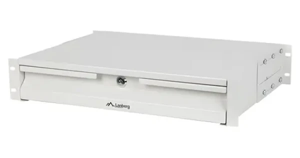 Lanberg výsuvná polica do racku 19" 2U šedá / Výsuvná polica do racku / 360 mm / nosnosť 90 kg / 4bodová montáž (AK-2001-S)