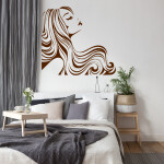 Veselá Stena Samolepka Žena z profilu Farba: žltá, Veľkosť: 100 x 93 cm