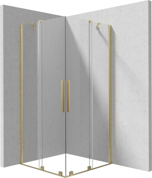 DEANTE - Sprchovací kút Prizma zlato kefované, štvorcová, 90x90 cm KPNRP09P09
