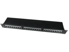 Gembird NPP-C624-002 / patch panel 19 / 24 port 1U cat.6e / so zadnou organizáciou káblov / čierny (NPP-C624-002)