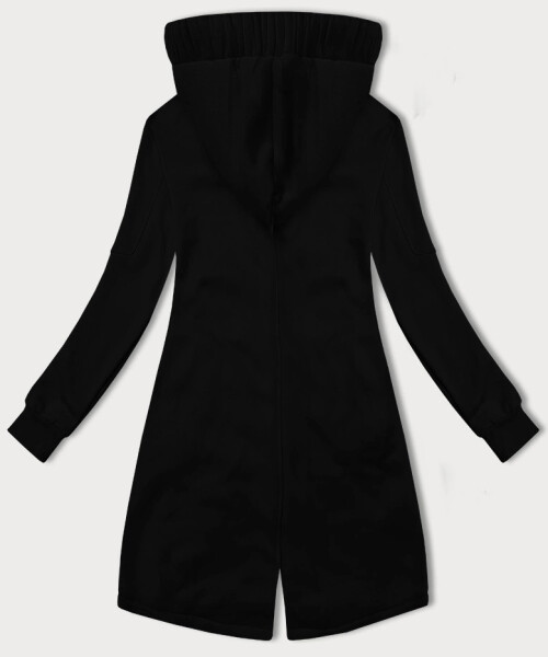 Čierna dámska dlhá mikina na zips s kapucňou LHD (AMG-693A) odstíny černé XL (42)