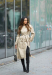 Sexy Musthave leather look coat / Trenchcoat BEIGE S