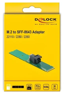 DeLock 63145 / Adaptér M.2 na SFF-8643 / PCIe x4 / interné / NVMe (63145)