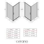 CERANO - Sprchovací kút Porte L/P - 8 mm - čierna matná, transparentné sklo - 80x80x195 - otočný CER-413549