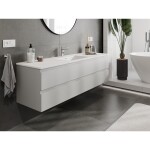 MEXEN/S - Orio kúpeľňová skrinka 160 cm s umývadlom Otis, 2 zásuvky, sivá mat/biela mat 91A10-16047-2-BFF62-W18M01