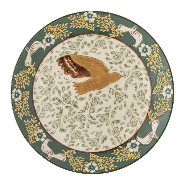 Bloomingville Kameninový dezertný tanier Hezha Green Ø 16 cm