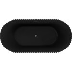 MEXEN/S - Paola voľne stojaca vaňa reliéf 150 x 75, čierna mat, sifón a prepad grafit metal 52721507571-95