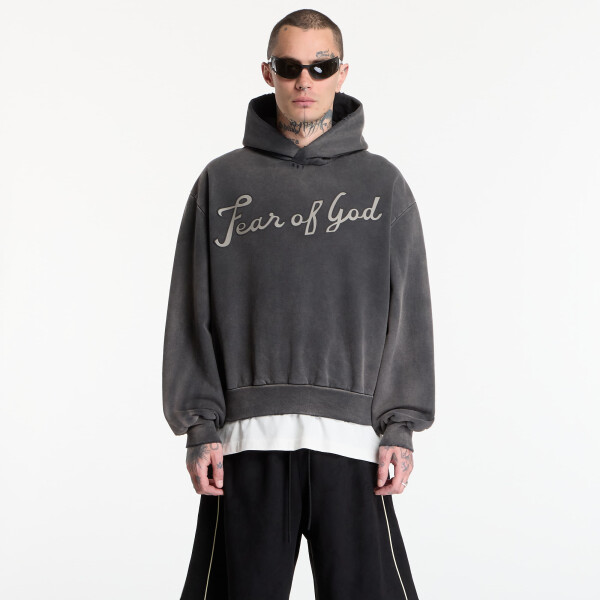Mikina Fear Of God 26 Classic Fit Half Raglan Hoodie Off Black XXL