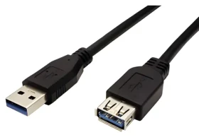 USB 3.0 predlžovací kábel Typ-A čierna / USB kábel / samec - samica / 1,8 m