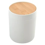 Spirella ALAIS výklopný kôš 2.5 L biely/plast/s bambusovým vekom (7610583225757)