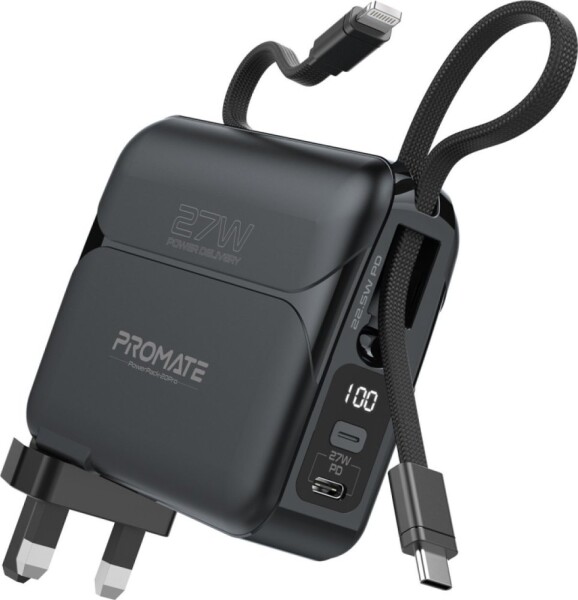 Promate Promate PowerPack-20Pro Charger Power Bank 27W / 20000mAh / USB-C PD / Lightning / 220V EU/US/UK