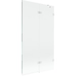 MEXEN/S - Lunar vaňová zástena 2-krídlová pravá 100 x 150, transparent, biela 897-100-100-20-00-P
