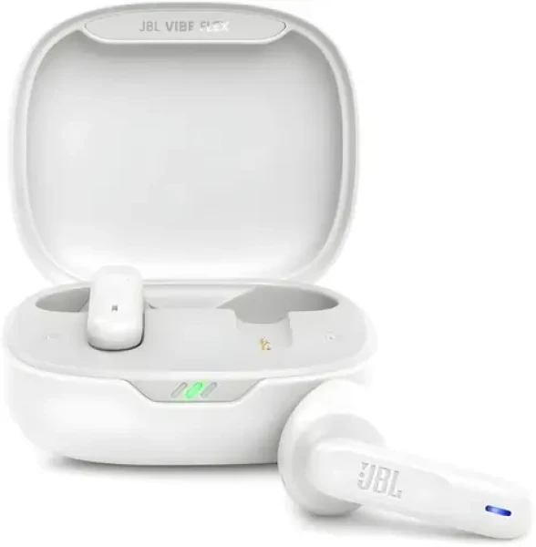 JBL Vibe Flex biela / Bezdrôtové slúchadlá / Do uší / Dotykové ovládanie / BT 5.2 (JBLVFLEXWHT)