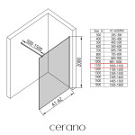 CERANO - Sprchová zástena Walk-in Onyx Cube Ľ/P - 8 mm - hranatá vzpera - zlatá, ryhované sklo - 110x200 CER-8050BD593
