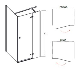 BESCO - Obdĺžnikový sprchovací kút PIXA BLACK - Rozmer A - 120, Rozmer B - 90, Smer zatvárania - Ľavé (SX) BCPIXA1290OBDLB