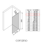 CERANO - Sprchová zástena Walk-in Onyx YL/P - 8 mm - čierna matná, transparentné sklo - 50x200 CER-8050BD1171