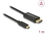 DeLock Kábel USB Type-C (M) - DisplayPort (M) 1m čierna / DP Alt Mód / 4K / 60 Hz (85255)