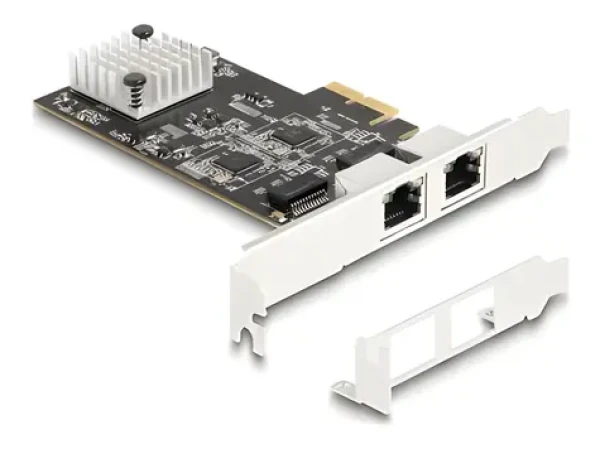 DeLock PCI Express karta 2x RJ45 LAN 5Gbit/s / Sieťová karta / PCIe x2 / NBASE-T / Wake on LAN (81261)