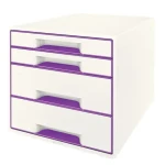 Leitz WOW CUBE (4 zásuvky) Zásuvkový box bielo-purpurová (52132062)