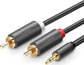 Ugreen UGR541BLK čierna / Audio kábel / Jack 3.5 mm - 2x RCA (Cinch) / 3 m (UGR541BLK)