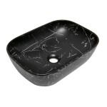 Umývadlo na dosku SAT Infinitio 45,5x32,5 cm mramor čierna mat bez prepadu SATINF4532MRBKM SATINF4532MRBKM
