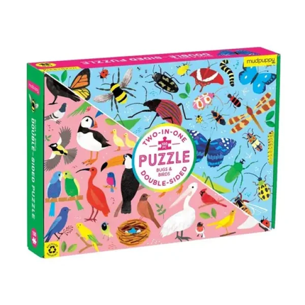 Mudpuppy Obojstranné puzzle Chrobáky a vtáky