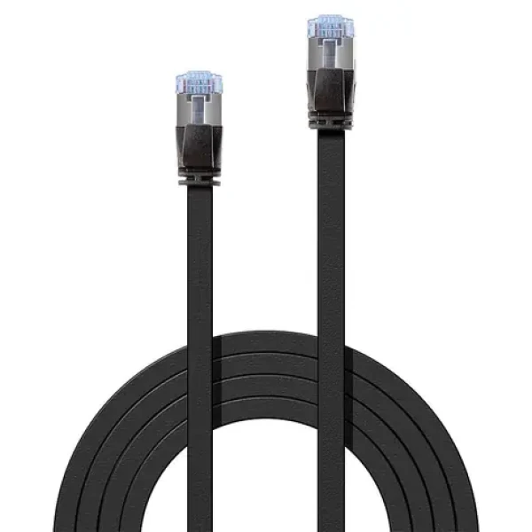 Lindy čierna / Patch kábel plochý / Cat 6a U/FTP / RJ45-RJ45 / 2 m (47482)