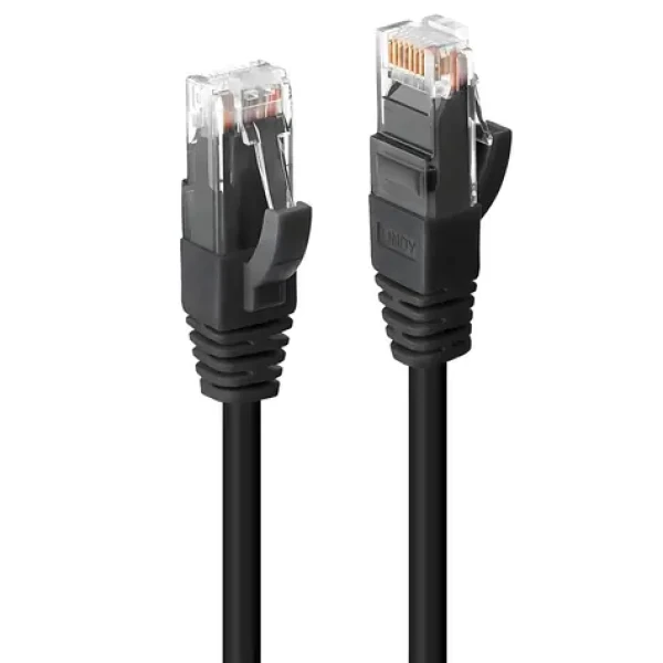 Lindy U/UTP Cat6 čierna / Sieťový kábel / 1 m / RJ-45 / LSZH (45432)