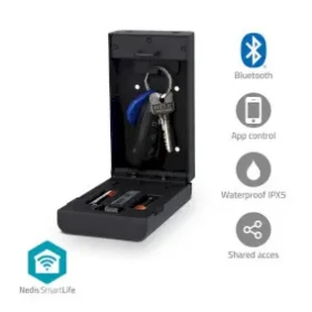 Nedis BTHKB10BK čierna / Múdra schránka na kľúče / Bluetooth / SmartLife / Vonkajší / Zámok / IPX5 (BTHKB10BK)