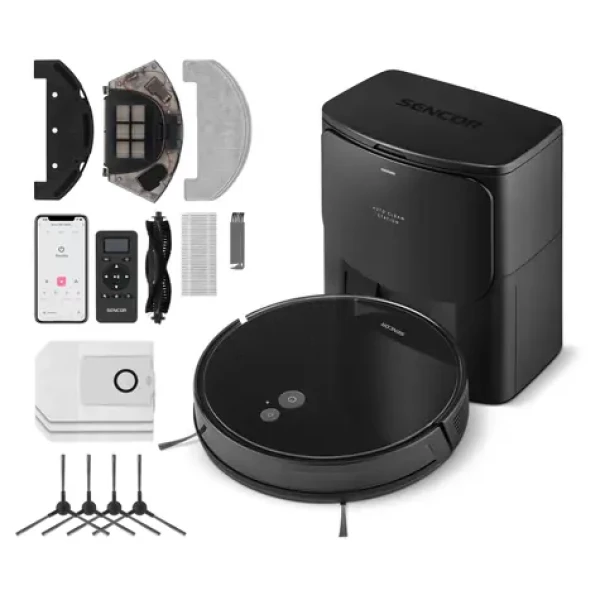 Sencor SRV 6485BK čierna / robotický vysávač / vysávanie mopovanie / 30W / 60dB / 2600 mAh (8590669346028)