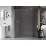 MEXEN/S - Kyoto-X Sprchová zástena WALK-IN 90 x 200, dekor 10 mm, zlato kefovaná 800-090-101-55-30-X